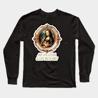 Mona Lisa and her cat Long Sleeve T-Shirt